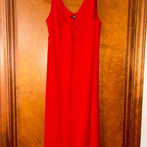 Talbots Bold Red Midi Dress